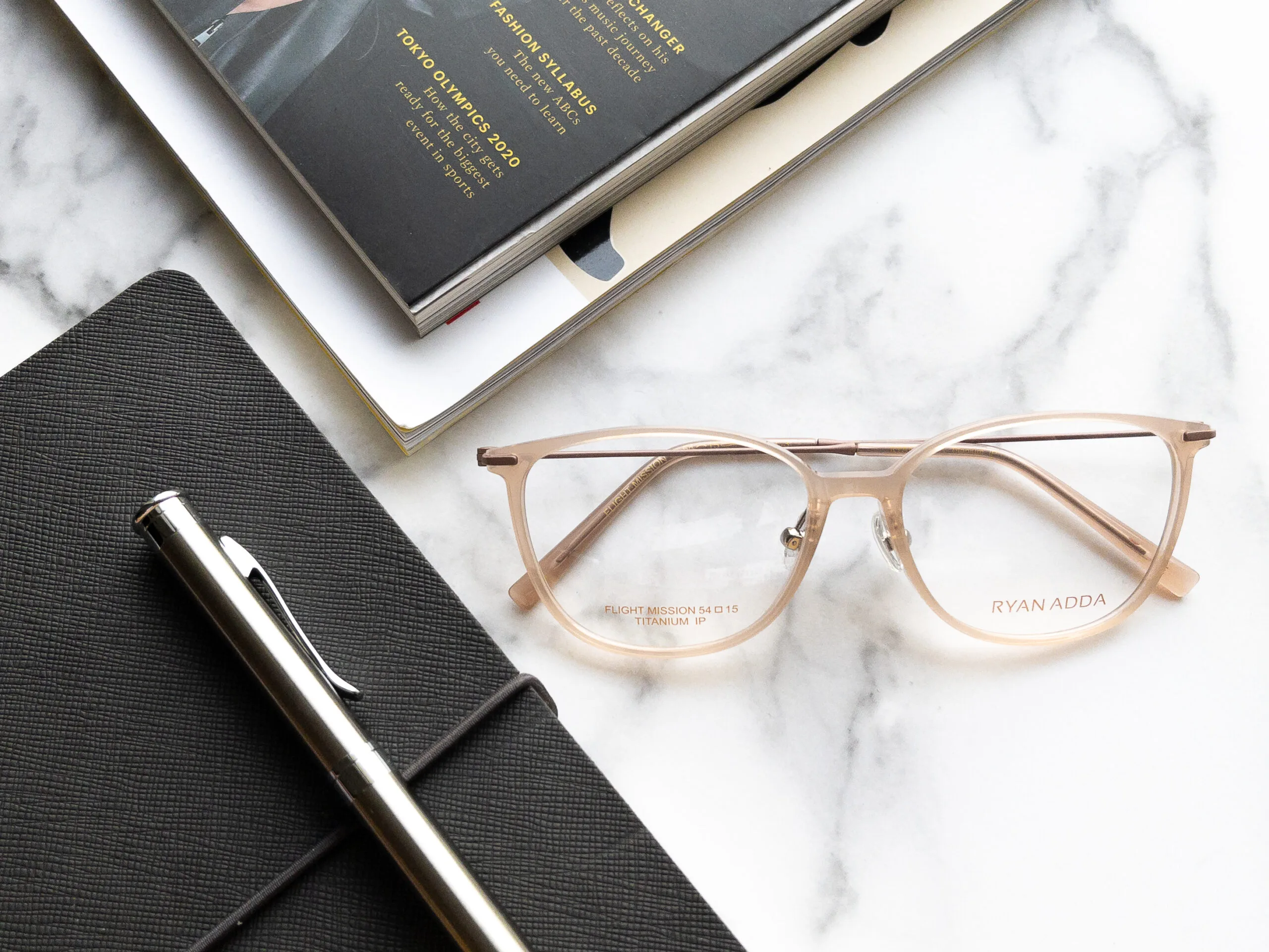 RYAN ADDA FLIGHT Mission C TRANSLUCENT NUDE BEIGE titanium eyeglasses near me Titanium Glasses Brands